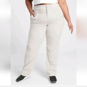 ATHLETA HIKE PANT Stylish Cream Pants SIZE 24     Nylon Spandex